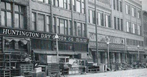 Huntington , West Virginia downtown during cleanup after 1937 flood ...