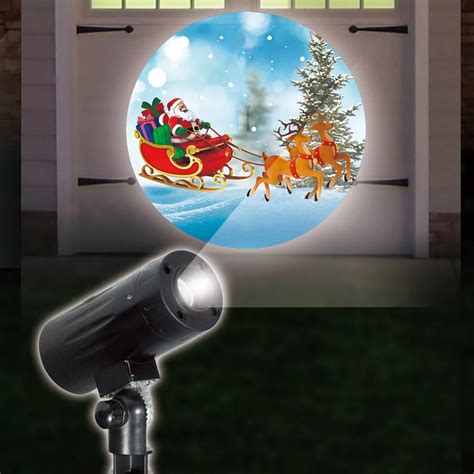 Everstar Deer Santa Sleigh Led Projector | Christmas Outdoor Decor | Patio, Garden & Garage ...