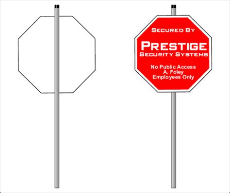 Security Sign Stake with Double Sided Tape and Caps