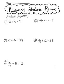 Advanced Algebra Review by The Sunshine Teacher- Miss King | TPT