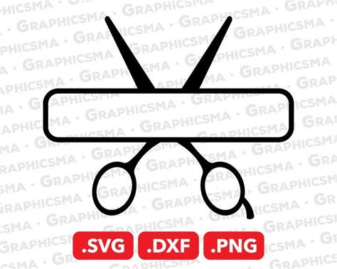 Barber Logo SVG File, Barber Logo DXF, Barber Logo Png, Scissors Comb Custom Name, Barber Pols ...