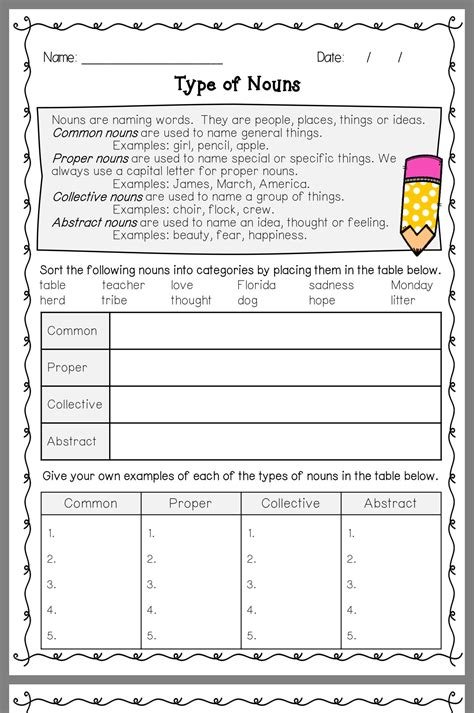 Worksheet For Abstract Nouns