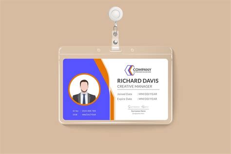 Premium Vector | Professional modern creatives employee ID card design