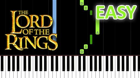 The Lord of the Rings Theme Song - EASY Piano Tutorial - YouTube