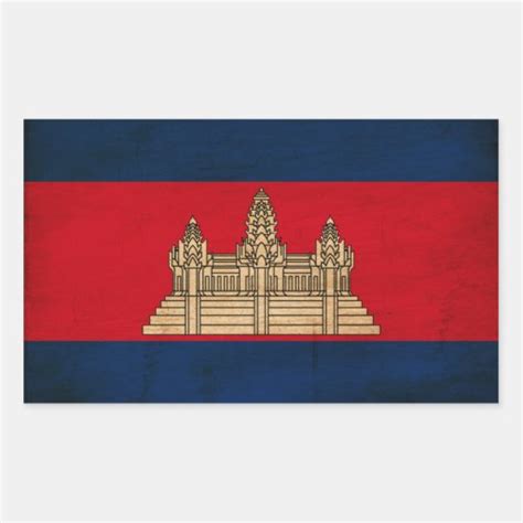 Cambodia Flag Rectangular Stickers | Zazzle