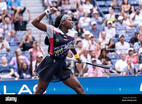 New York, NY - August 31, 2022: Coco Gauff of USA celebrates victory in ...