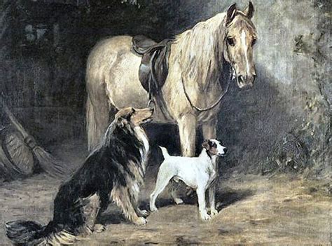 Waiting for master by John Emms (1844-1912) | Dog art, Horse painting ...