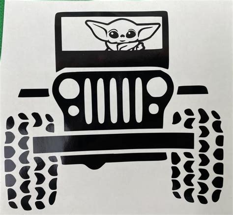 Baby Yoda The Child Jeep Black Vinyl Car Decal Bumper | Etsy in 2021 ...