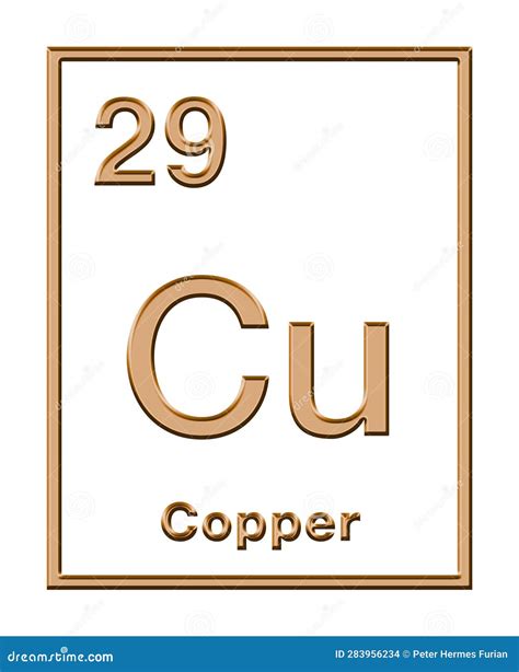 Copper Cu Chemical Icon. The Chemical Element Of The Periodic Table Symbol. Atomic Number Sign ...