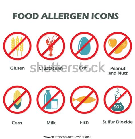 Allergen Free Products Symbols Food Allergen Stock Vector (Royalty Free ...