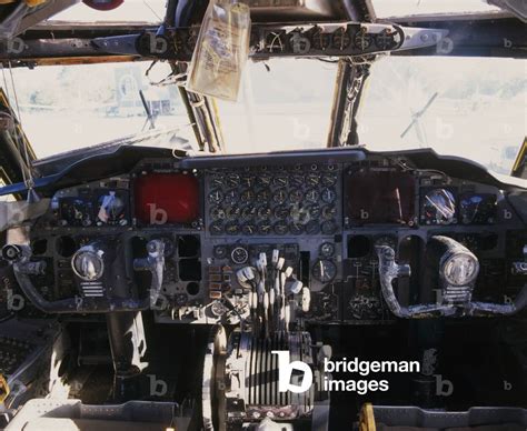 Cockpit interior of a Boeing B-52G Stratofortress (B-52) bomber by