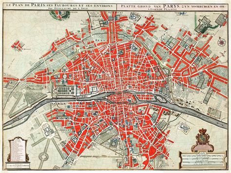 パリの地図ヴィンテージ都市計画 無料画像 - Public Domain Pictures