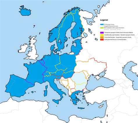 Current border control in Europe (2016) - Vivid Maps