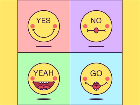 Emoticon Yes, No, Yeah, Go by Dmitry Mayer on Dribbble