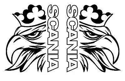 SCANIA VINYL DECAL STICKERS x2 LOGO + TEXT OUTLINE HGV SVEMPA GRIFFIN SUPER V8 £9.49 - PicClick UK