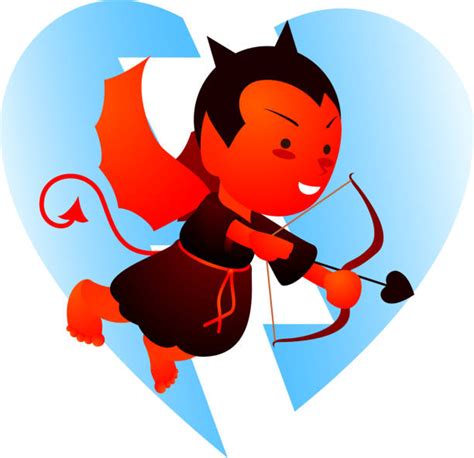 Rudeness Devil Horned Heart Shape Stock Photos, Pictures & Royalty-Free ...