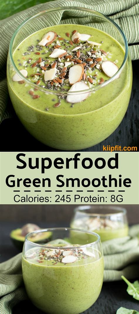 Superfood Green Smoothie [ vegan + paleo + gf + df ] kiipfit.com