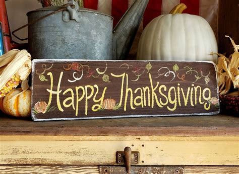 Happy Thanksgiving Rustic Sign Woodfall Decorrustic - Etsy UK