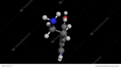 Serotonin Molecule Model Rotating Stock Animation | 8516317