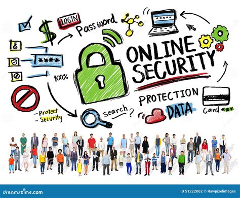 Online Security Protection Internet Safety People Diversity Stock Photo - Image of ...