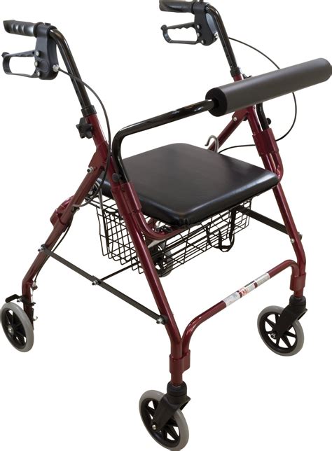 ProBasics Aluminum Rollator Walker With Seat - Rolling Walker With 6-inch Wheels - Foldable ...