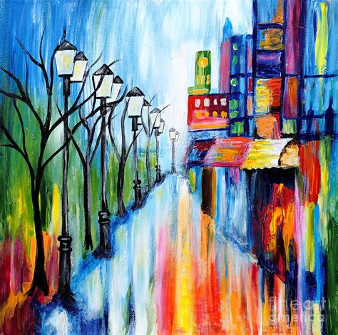 City Lights Painting by Art by Danielle - Pixels