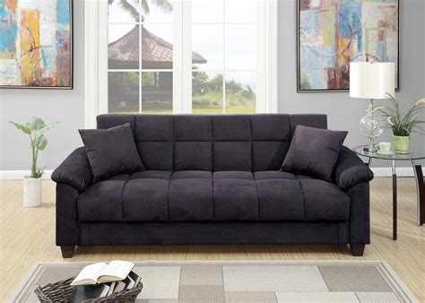 F7888 Ebony Convertible Sofa Bed by Poundex