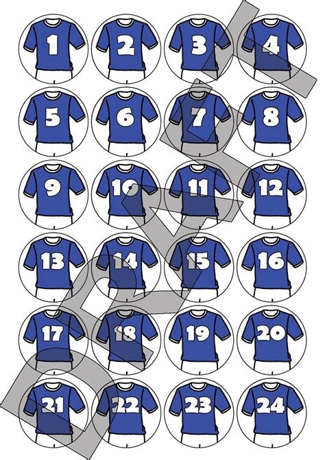 Advent Calendar Stickers Football Shirts Blue/white - Etsy