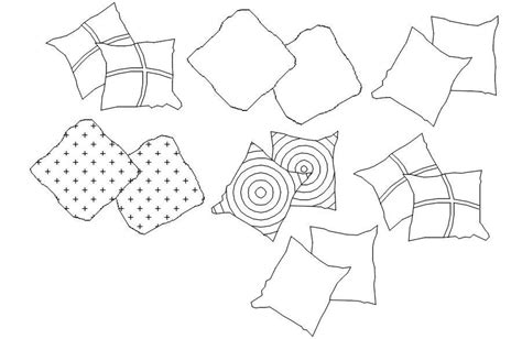 2d cad block of cushions in AutoCAD, dwg file. - Cadbull