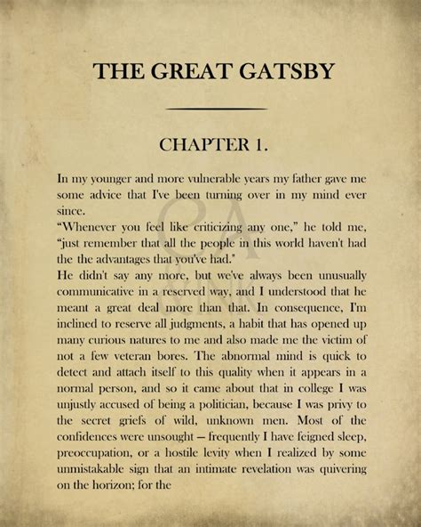 Classic Book Page F. Scott Fitzgerald the Great Gatsby - Etsy