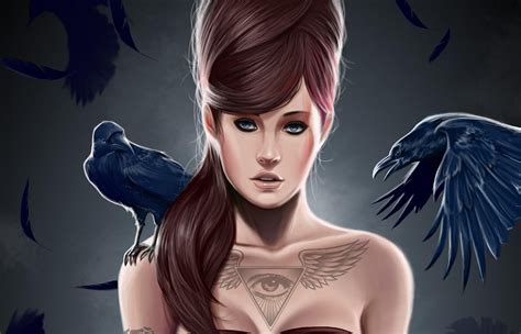 Wallpaper : girl, hair, crows, triangle, eye 1920x1235 - - 1057066 - HD Wallpapers - WallHere
