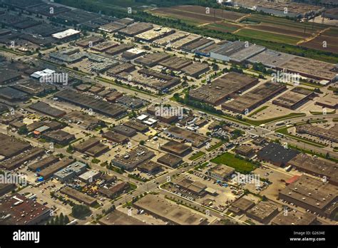 Industrial zone, Aerial view Ontario, Canada Stock Photo - Alamy