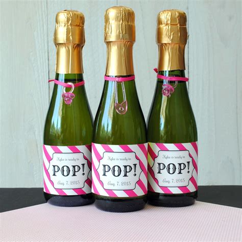 Mini champagne bottles with a personalized label make for cute baby ...