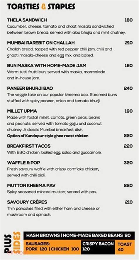 Menu of Monkey Bar, Bandra West, Mumbai | Dineout