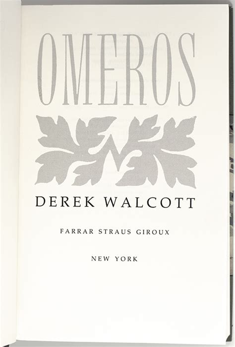 Omeros. - Raptis Rare Books | Fine Rare and Antiquarian First Edition ...