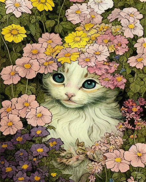 Flower Cat by SatoruRoom on DeviantArt