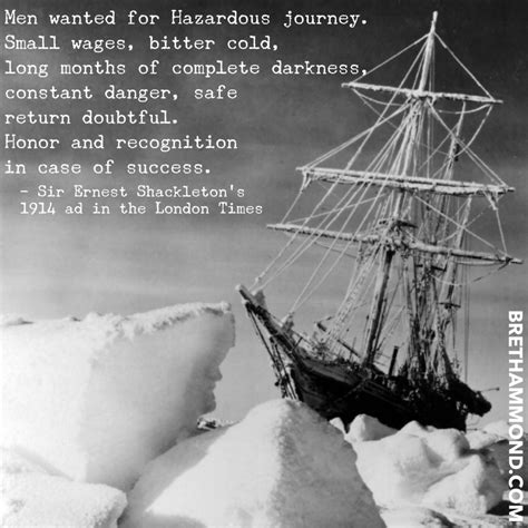 Ernest Shackleton's 1914 Ad in the London Times - Bret Hammond