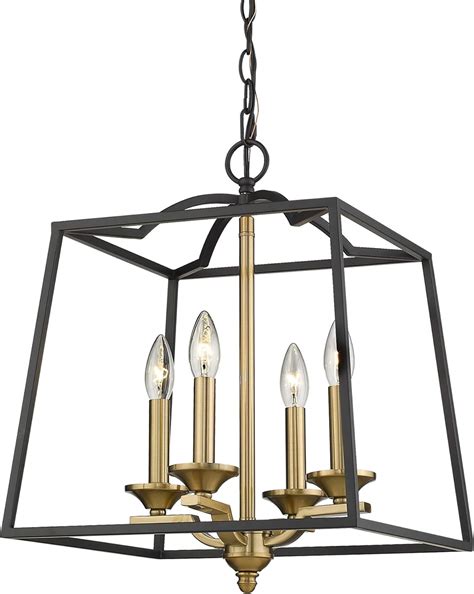 Emliviar 4 Light Foyer Chandelier, Lantern Pendant Light Cage Hanging Light for Entryway Dining ...