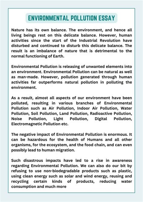 Environmental Pollution Essay in 150, 500 Words & 10 Lines