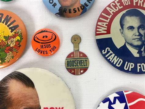 Collection Of Various Vintage Buttons Including Vintage Presidential ...