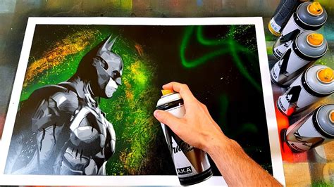 BATMAN 🦇 SPRAY PAINT ART | Stencil | 400ml Creations - YouTube