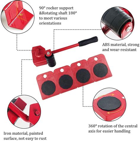 Sliders Kit, Heavy Duty Furniture Lifter with 4 Sliders for Easily Safely Moving, Furniture ...