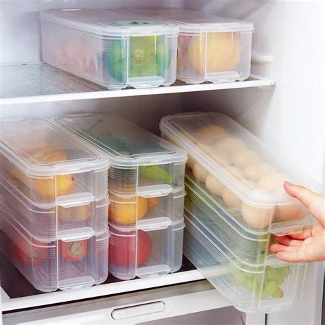 Plastic Transparent Refrigerator Storage Box Food Storage Containers Grains Beans Vegetable ...