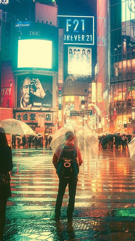 Rainy Night in Tokyo City HD Mobile Wallpaper. #tokyo Rain Wallpapers ...