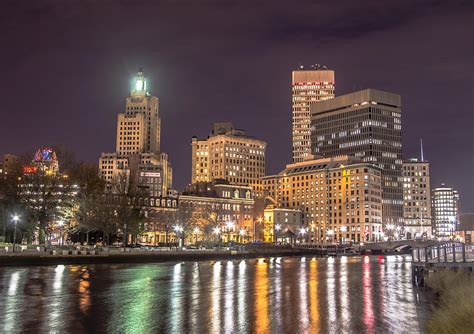 Providence night skyline Photograph by Matthew Allen - Fine Art America