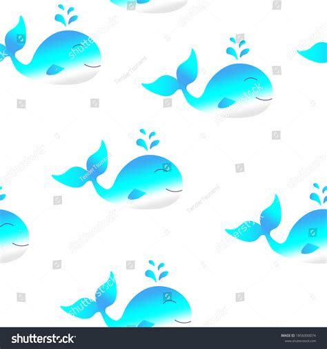 Vector Illustration Cute Baby Whale Whale Stock Vector (Royalty Free ...