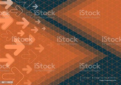 Orange And Dark Green Color Background With Fading White Direction Arrow Pattern Stock ...