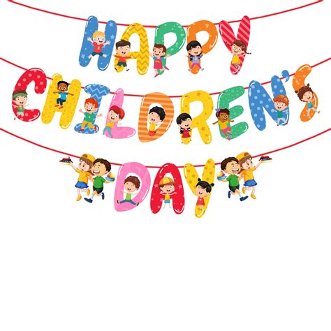 Buy Zyozique Happy Childrens Day Glitter Banner Children Day Party Garland Bunting Sign Children ...