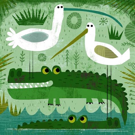. Crocodile Illustration, Children's Book Illustration, Graphic Design Illustration, Bird Canvas ...