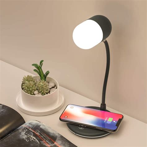 Auslese-3 in 1 LED Desk Lamp with QI Wireless Smart Charger Built in Bluetooth Speaker 3 ...